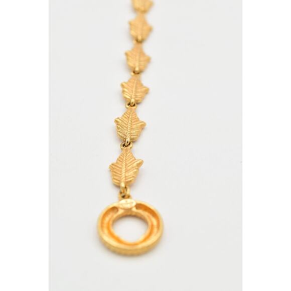 Givenchy Vintage Leaf Bracelet Brushed Gold Matte Textured 1980s Signed Bin4 - Picture 14 of 16